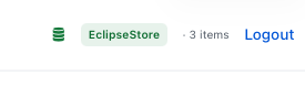 Logo and navigation bar of EclipseStore showing items and logout option.